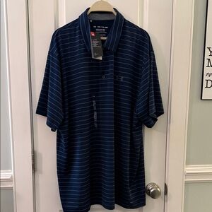 Under Armour Men's Navy Striped Polo